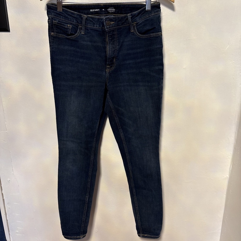 Old Navy Jeans Womens 10 Blue High-Rise Wow Super-Skinny Stretch Denim Casual